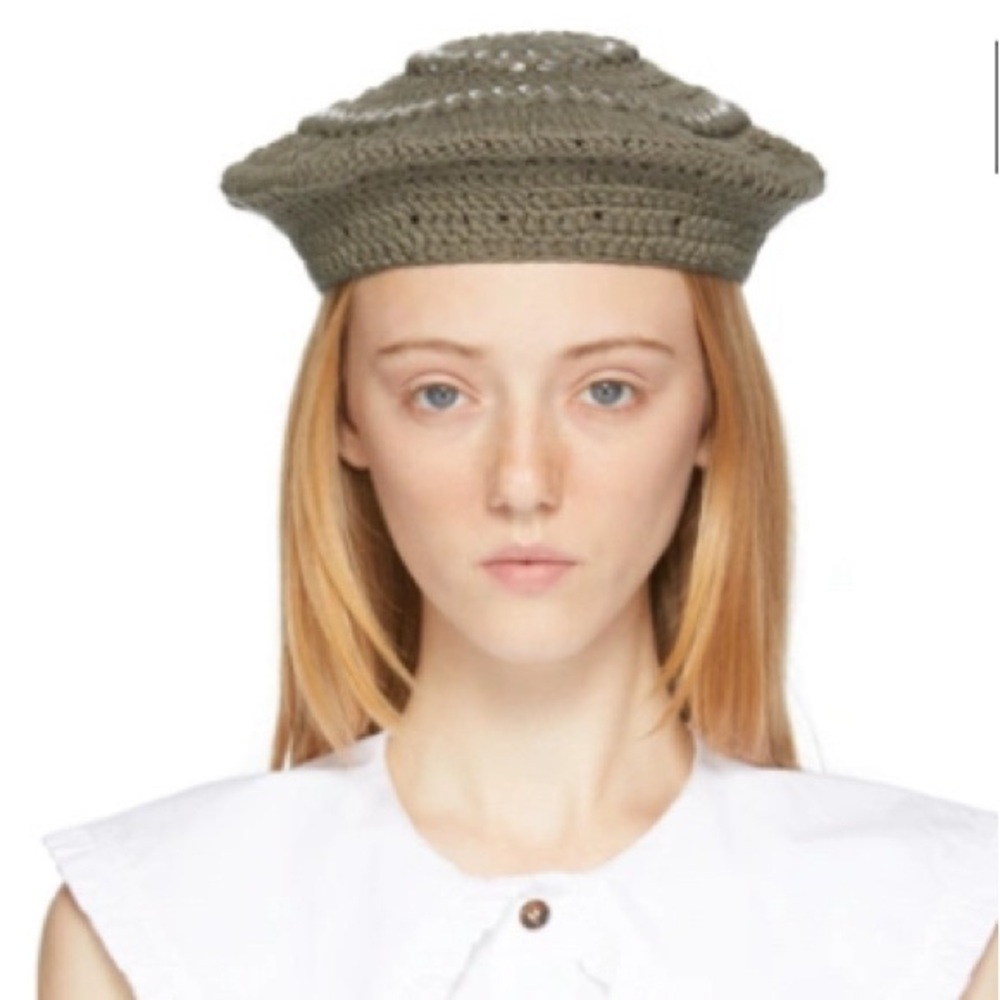 Ganni Embellished Crochet Beret